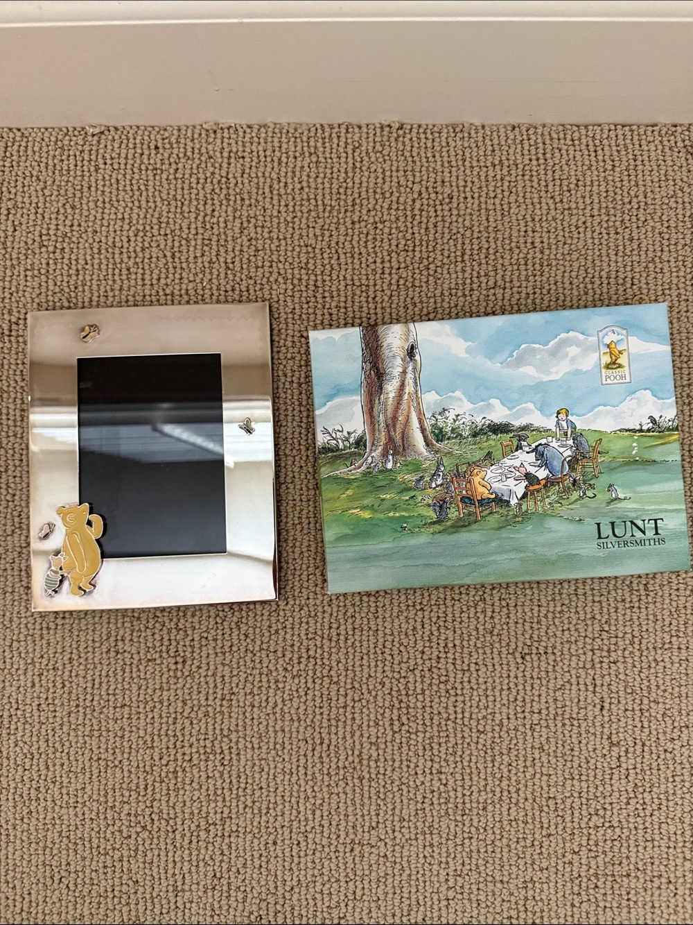 Vintage Lunt Winnie the Pooh Silver Picture Frame -